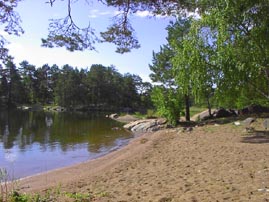 Badeplatz an der Schärenküste bei Oskarshamn in Småland 